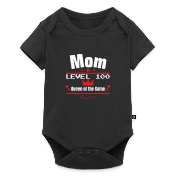 Mama Level 100: Queen of the Game, Mother's Day Gift - Baby Premium short-sleeve bodysuit - black - Front