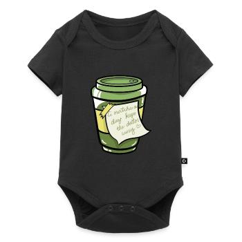 Matcha Tee A matcha a day keeps the doctor away - Baby Premium Kurzarmbody - Schwarz - Vorne