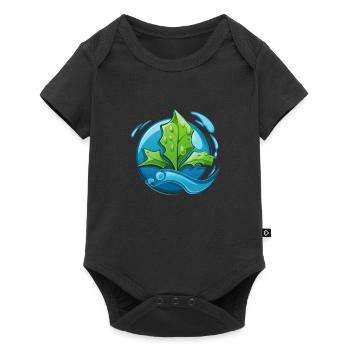 Eco: Water & Leaf - Baby Premium short-sleeve bodysuit - black - Front