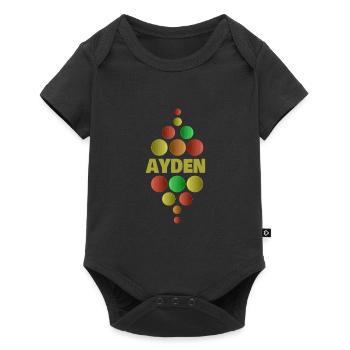 Geschenk für Ayden - Baby Premium Kurzarmbody - Schwarz - Vorne