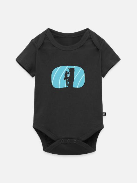 Klettern Kletteraffe Aufstieg - Baby Premium Kurzarmbody - Schwarz
