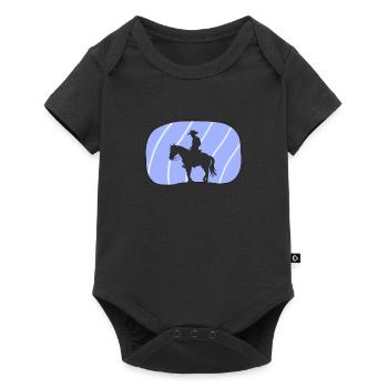 Cowboy Saddle Cowboy Boots - Baby Premium short-sleeve bodysuit - black - Front