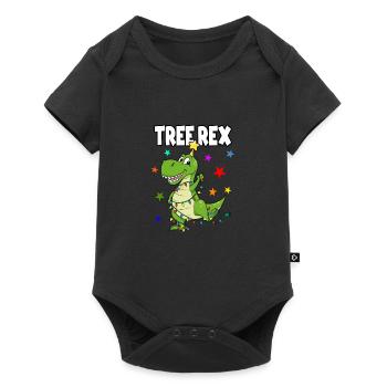 Tree Rex Dino Noël pour les amateurs de Dino - Body à manches courtes Premium Bébé - noir - Devant