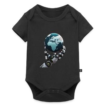 Robot assumes global role - Baby Premium short-sleeve bodysuit - black - Front