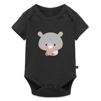 Moo Deng Bébé Hippopotame Pygmée - Body à manches courtes Premium Bébé - noir - Devant