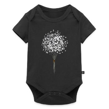 Blume Pusteblume - Baby Premium Kurzarmbody - Schwarz - Vorne