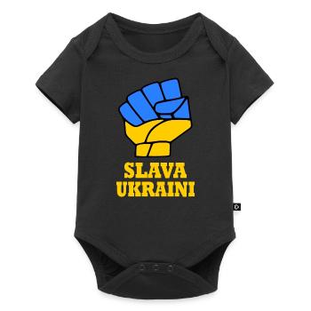 Slava ukraini - Body à manches courtes Premium Bébé - noir - Devant
