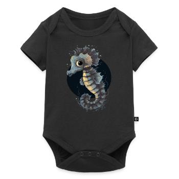 seahorses, corals, sea, ocean, marine life, animals - Baby Premium short-sleeve bodysuit - black - Front