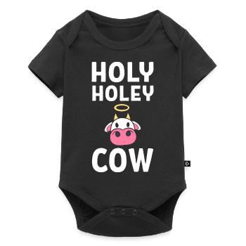Holy Holey Cow Cowman - Baby Premium Kurzarmbody - Schwarz - Vorne