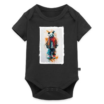 Colorful Panda - Baby Premium short-sleeve bodysuit - black - Front