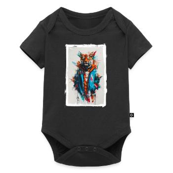 Colorful Tiger - Baby Premium short-sleeve bodysuit - black - Front
