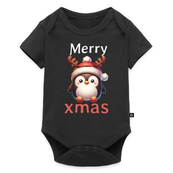 Noël Pingouin Renne Joyeux Noël Noël - Body à manches courtes Premium Bébé - noir - Devant