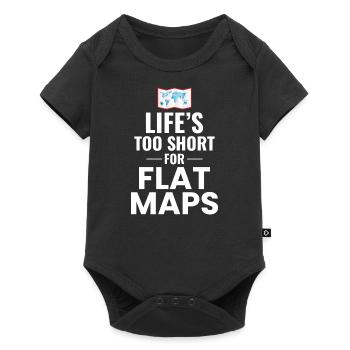 La vie est trop courte pour les cartes plates Carte du monde GIS - Body à manches courtes Premium Bébé - noir - Devant