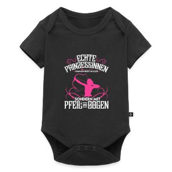 Bogenschießen Design für eine Bogenschützin - Baby Premium Kurzarmbody - Schwarz - Vorne