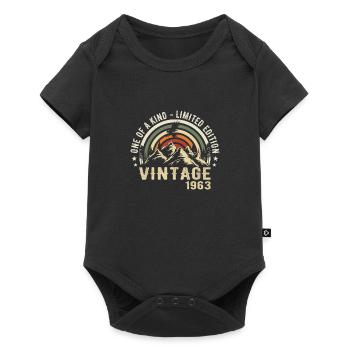 Born in 1963 Vintage 1963 Retro Birthday 1963 - Baby Premium short-sleeve bodysuit - black - Front