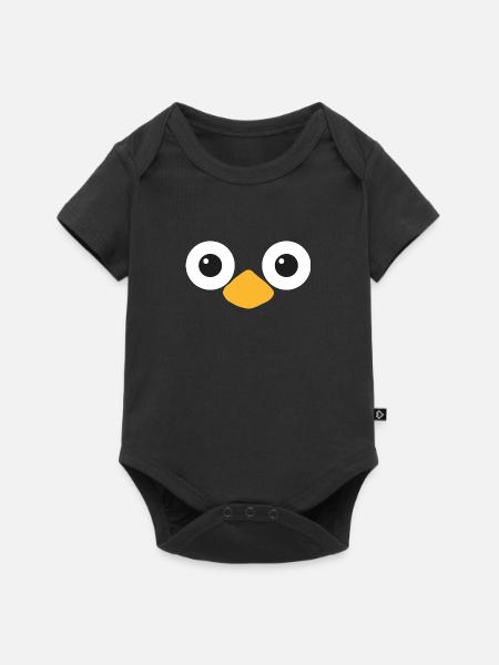 Little Penguin - Baby Premium Kurzarmbody - Schwarz