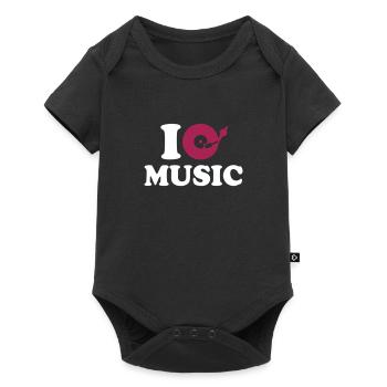 I love music - Baby Premium short-sleeve bodysuit - black - Front