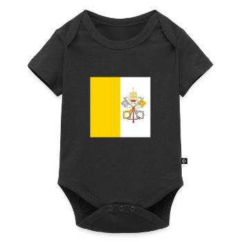 Drapeau de la Cité du Vatican, cadeau d’État papal catholique - Body à manches courtes Premium Bébé - noir - Devant