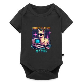 Don't Glitch my Vibe - Retro Gaming Alpaka - Baby Premium Kurzarmbody - Schwarz - Vorne
