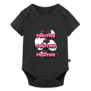 Think Positive Feel Live Positive Affirmations - Baby Premium short-sleeve bodysuit - black - Front