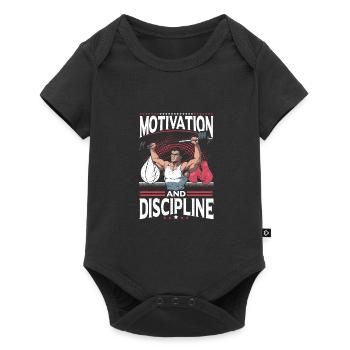 Motivation and Discipline Gym Fitness - Baby Premium short-sleeve bodysuit - black - Front