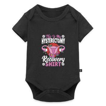 Hysterektomie Erholung Entfernung der Gebärmutter - Baby Premium Kurzarmbody - Schwarz - Vorne