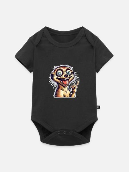 Erdmännchen - Baby Premium Kurzarmbody - Schwarz