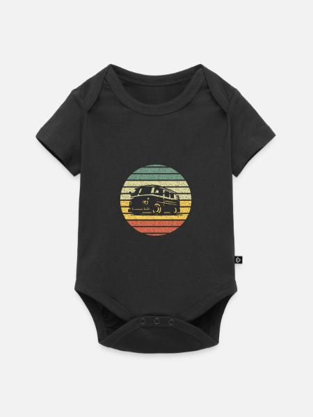 Camper Van Silhouette Vintage - Baby Premium Kurzarmbody - Schwarz
