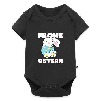 Ostern Hase Kaninchen Ei - Baby Premium Kurzarmbody - Schwarz - Vorne