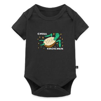 Chill Krötchen Schildkröte Chillen Turtle Relax - Baby Premium Kurzarmbody - Schwarz - Vorne