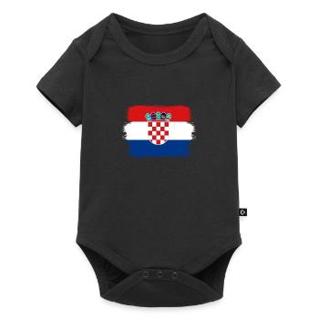 Drapeau de la Croatie Adriatique Zagreb Drapeau croate - Body à manches courtes Premium Bébé - noir - Devant