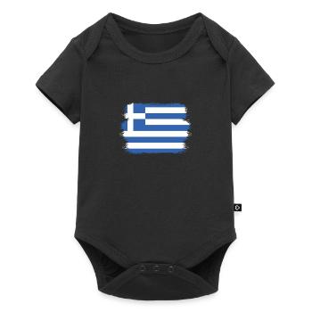 Greece Flag Hellas Athens Greek Flag - Baby Premium short-sleeve bodysuit - black - Front