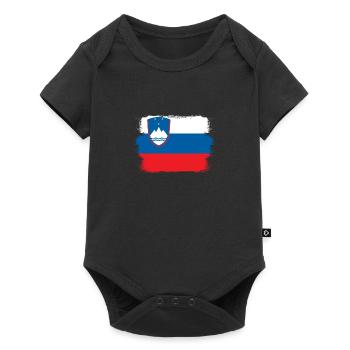 Slovenia Flag Balkans Slovenian Flag Vintage - Baby Premium short-sleeve bodysuit - black - Front