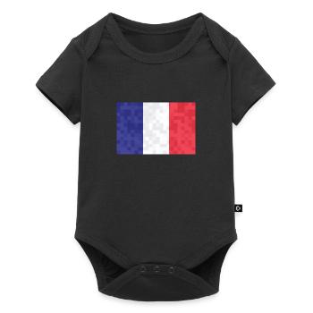 France Drapeau utilisé Look Drapeau français - Body à manches courtes Premium Bébé - noir - Devant