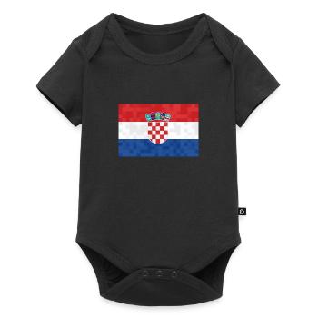 Croatia Flag Adriatic Sea Zagreb Croatian Flag - Baby Premium short-sleeve bodysuit - black - Front