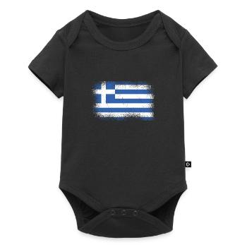 Grèce Drapeau Hellas Athènes Drapeau grec - Body à manches courtes Premium Bébé - noir - Devant