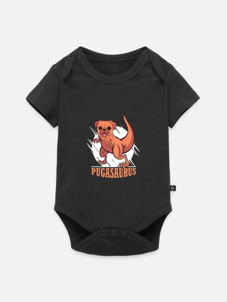 geschenkidee - pugasaurus - Baby Premium Kurzarmbody - Schwarz