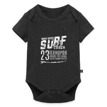 Surf coach wave rider Teahupoo Tahiti - Body à manches courtes Premium Bébé - noir - Devant