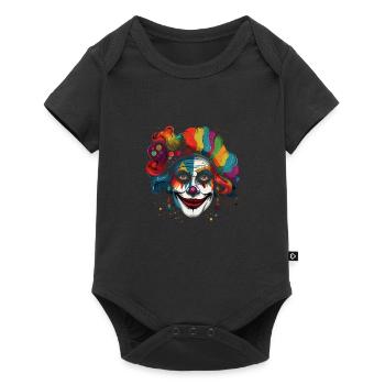 Clown Karneval Fasching Kostüm - Baby Premium Kurzarmbody - Schwarz - Vorne