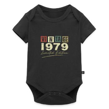 Vintage 1979 Original 1979 Anniversary Gift - Baby Premium short-sleeve bodysuit - black - Front