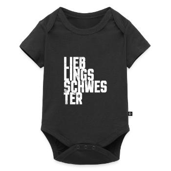 Beste Lieblings Schwester Geschenk für Geschwister - Baby Premium Kurzarmbody - Schwarz - Vorne