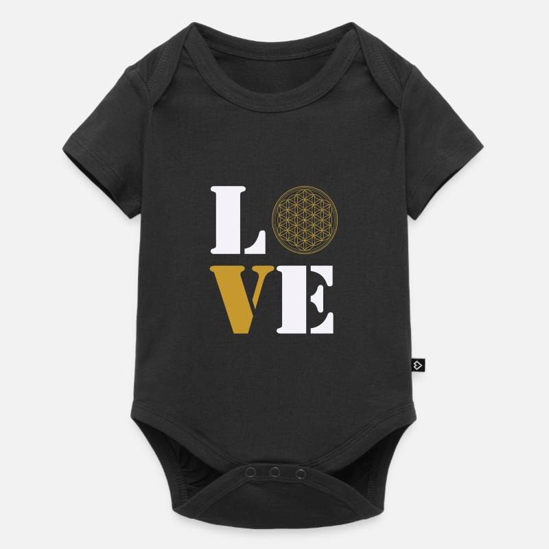 Amour fleur de vie - Body à manches courtes Premium Bébé - noir