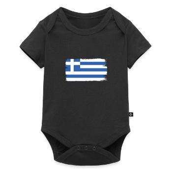 Grèce Drapeau Hellas Athènes Drapeau grec - Body à manches courtes Premium Bébé - noir - Devant
