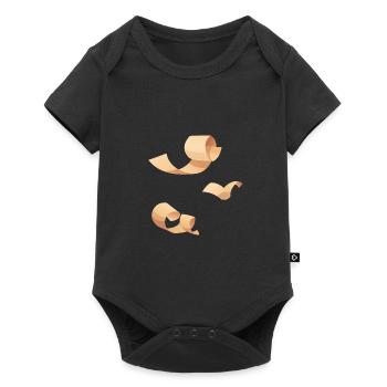 Copeaux de bois brun clair - Body à manches courtes Premium Bébé - noir - Devant