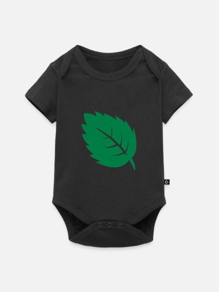 blatt leaf - Baby Premium Kurzarmbody - Schwarz