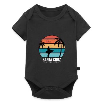 Santa Cruz Vintage CA Californien Surfer Geschenk - Baby Premium Kurzarmbody - Schwarz - Vorne