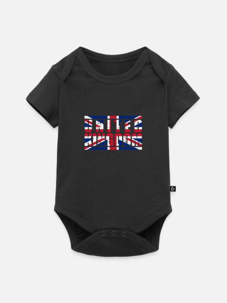 Großbritannien - Baby Premium Kurzarmbody - Schwarz