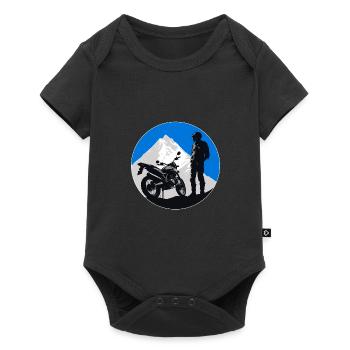 Motorcycle Silhouette Motorcyclist Motorcycle Biker - Baby Premium short-sleeve bodysuit - black - Front