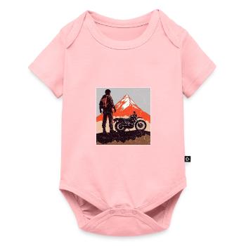 Motorcycle Mountains Motorcyclist Motorcycle Biker - Baby Premium short-sleeve bodysuit - rose - Front