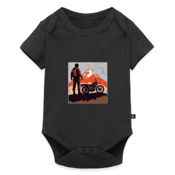 Moto Montagnes Motocycliste Moto Motard - Body à manches courtes Premium Bébé - noir - Devant